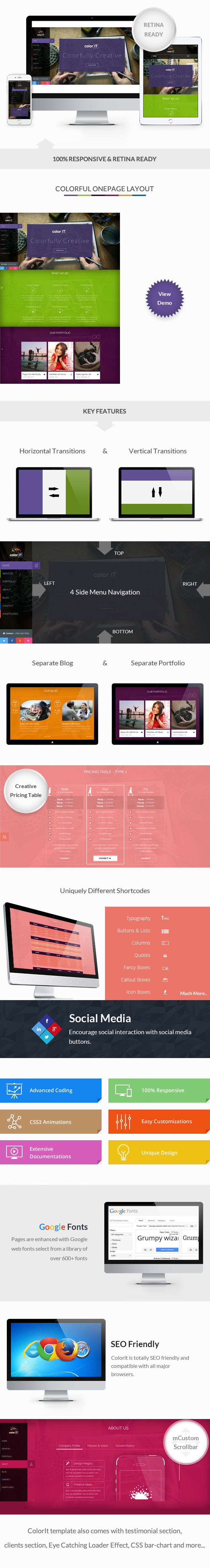 coloriT - Colorful Single Page HTML Template - 1