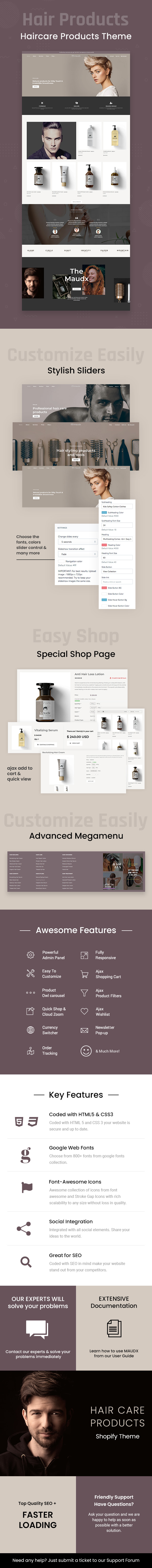 Maudx - Hair Care Products Shopify Theme - 1