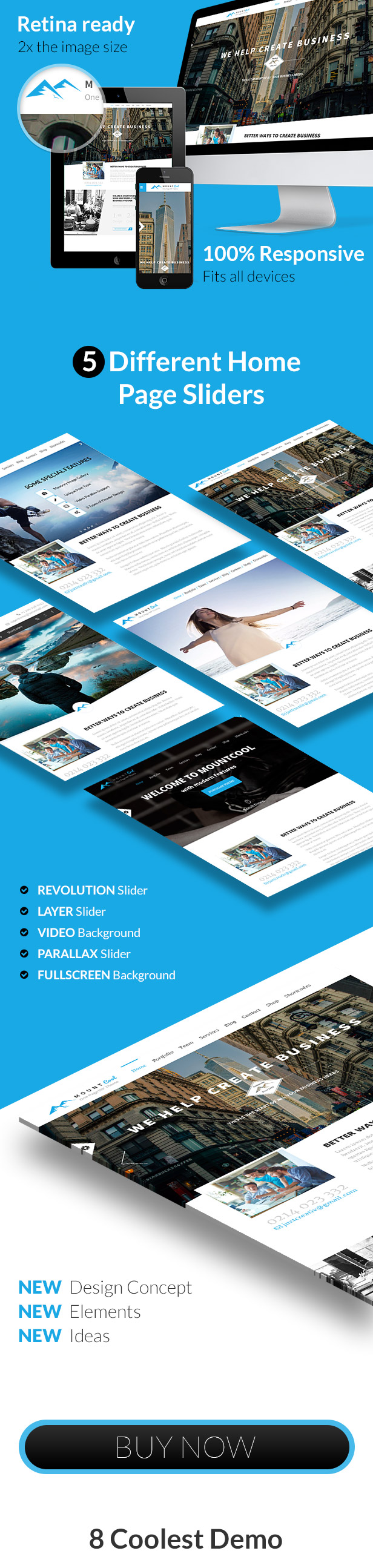 Mount Cool - One Page Portfolio & One Page Agency Theme - 1