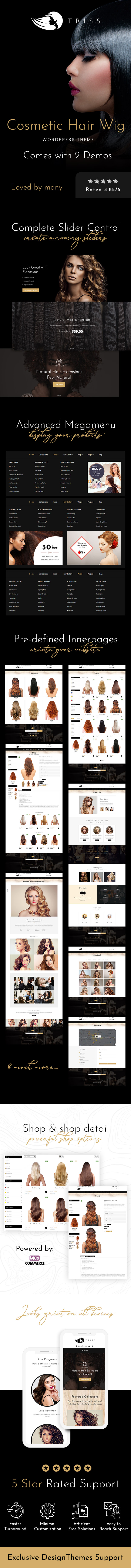 Triss - Salon, Hair Extension & Beauty Store WooCommerce Theme - 1