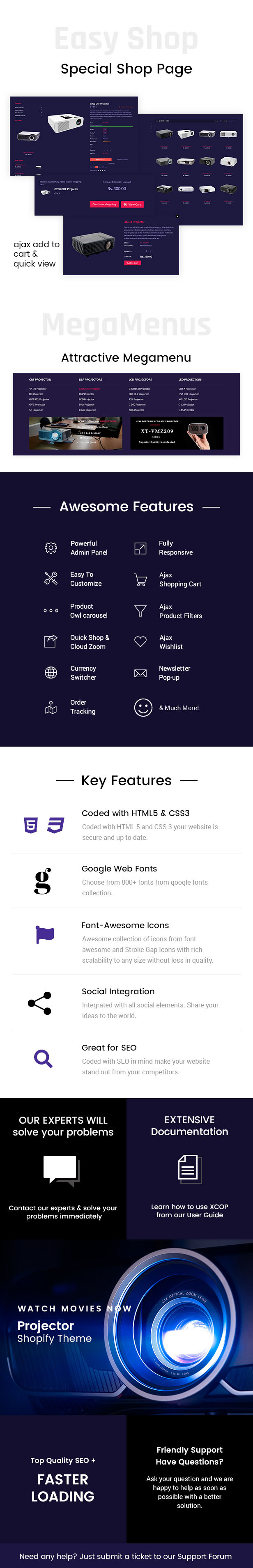 Xcop - Projector Single Product Shopify Theme - 1